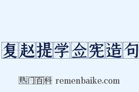 复赵提学佥宪造句是什么意思的图片